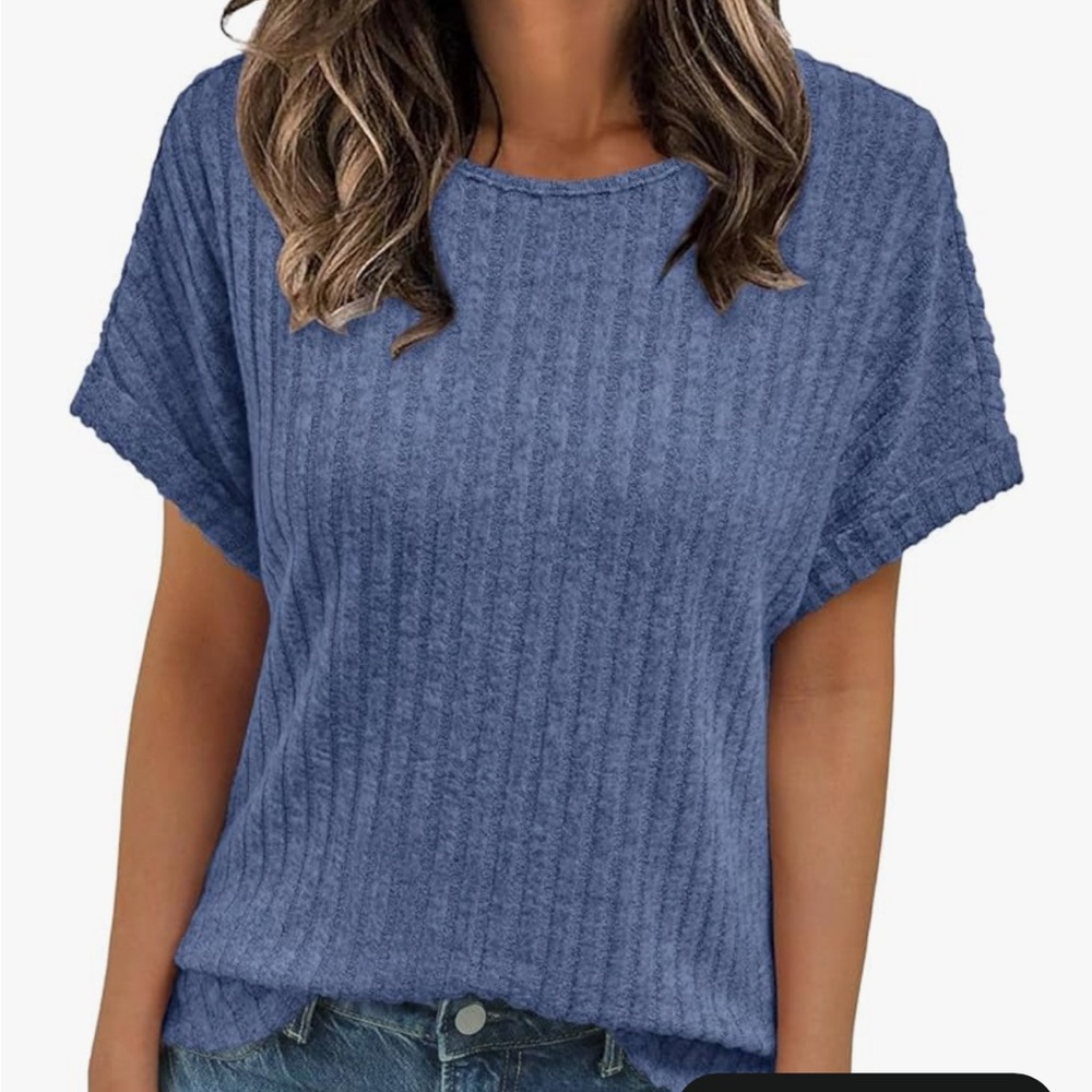 Blue Textured Women's Top
